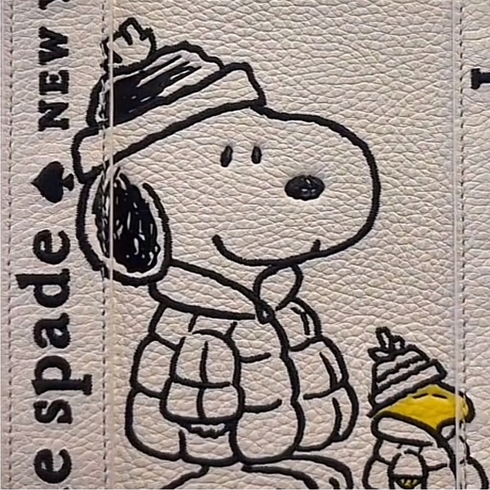 Kate Spade x Peanuts Snoopy Small Leather Tote Crossbody Bag, Cream NEW - Picture 3 of 6